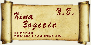 Nina Bogetić vizit kartica